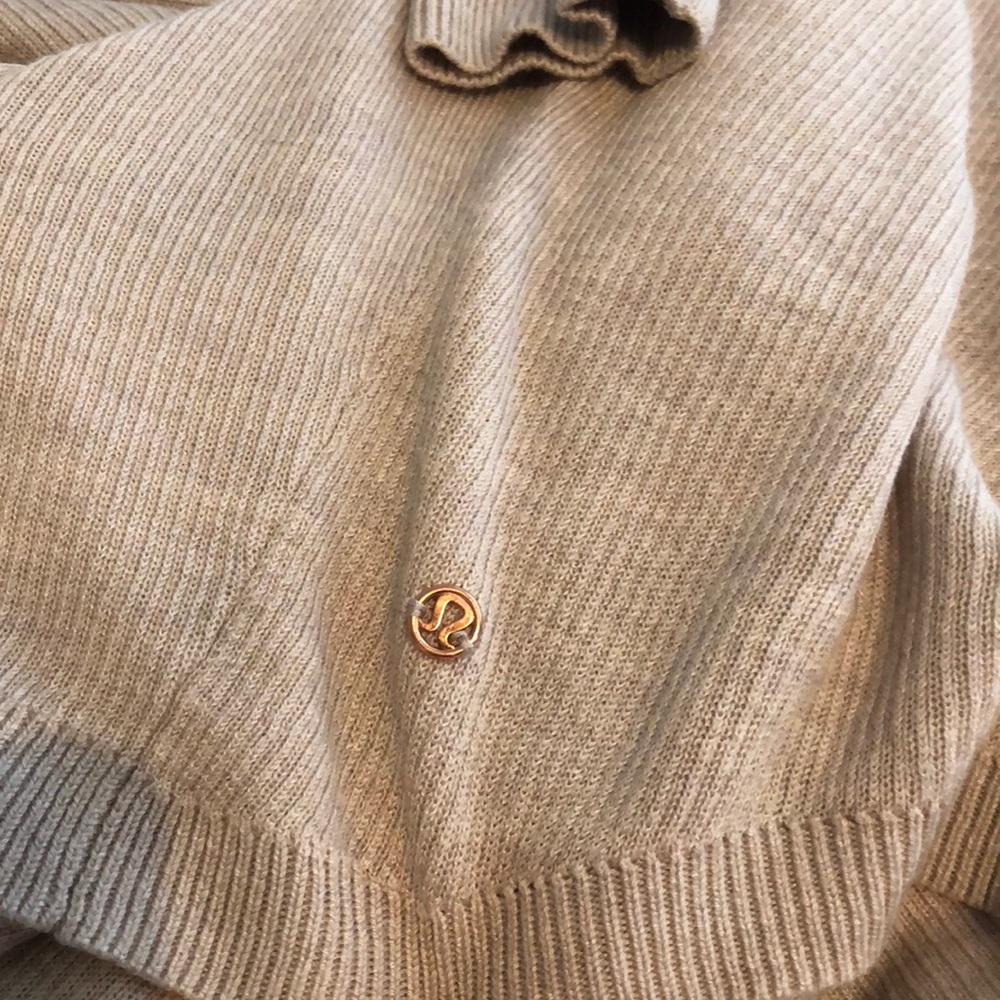 lululemon beige hooded cardigan